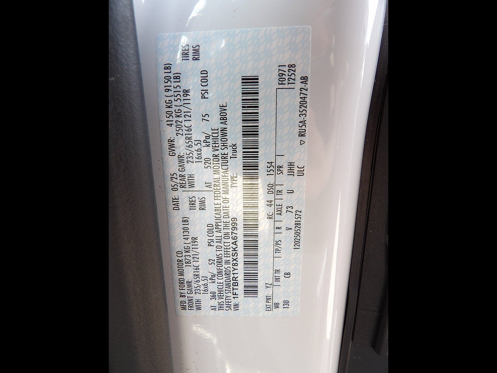 2025 Ford Transit Cargo Van T250 RWD LOW RF