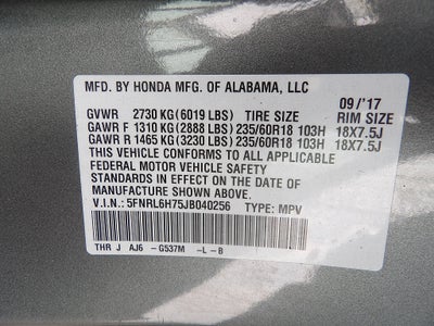 2018 Honda Odyssey EX-L
